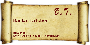 Barta Talabor névjegykártya